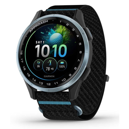 Garmin Approach J1 Cloud Blue Aluminum Bezel with Black/Azure ComfortFit