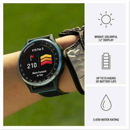 Garmin Approach J1 Cloud Blue Aluminum Bezel with Black/Azure ComfortFit