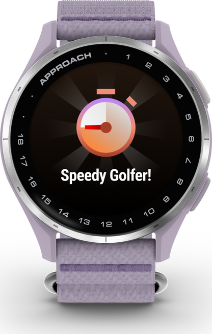 Garmin Approach J1 Silver Aluminum Bezel with Lilac ComfortFit Fabric