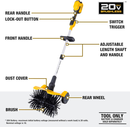 Dewalt 20V Battery  Sweeper Brush - High Power Cleaning