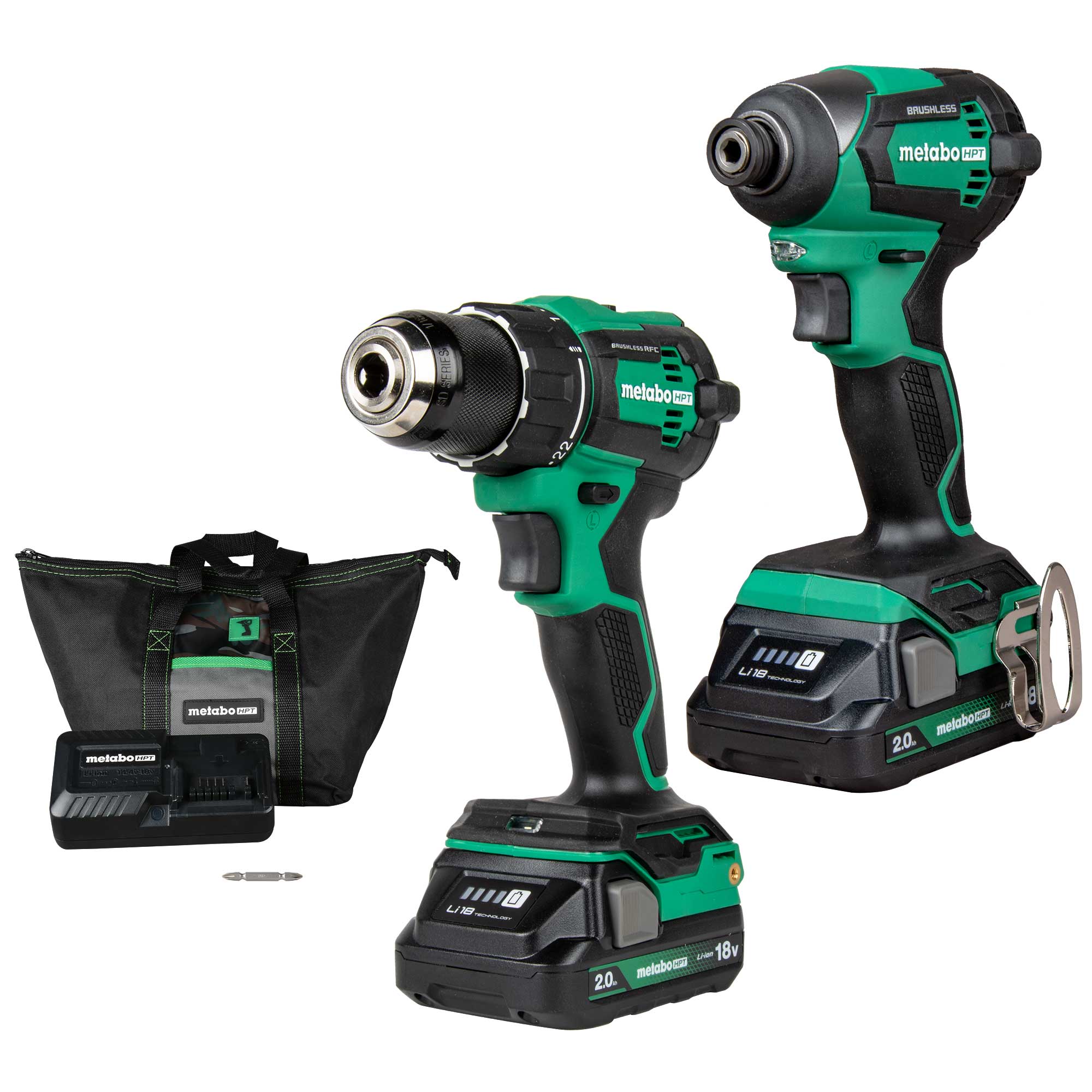 Metabo HPT 18V Multi Volt Cordless Brushless Driver Drill & Impact Driver Combo Kit