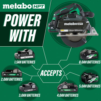 Metabo HPT 18V MultiVolt 5 3/8" Cordless Circular Saw Kit with 2 Batteries Charger & Bag