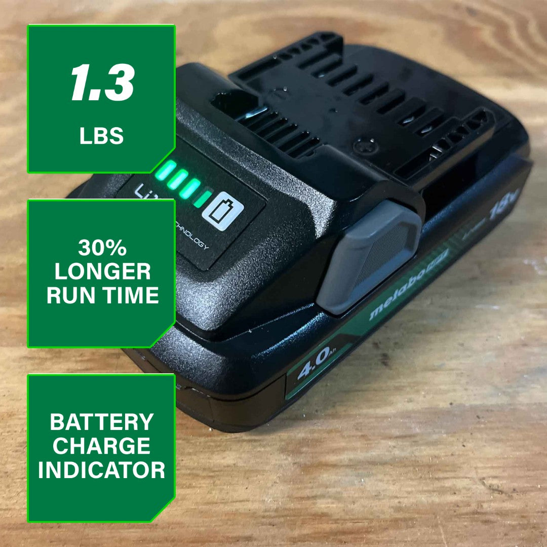 Metabo HPT 18V 4.0Ah Lithium Ion Battery - 4 Stage Fuel Gauge