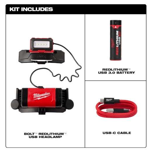 Milwaukee Electric Bolttrade Redlithium USB  Headlamp