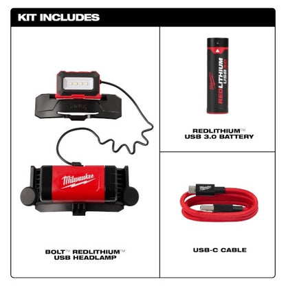 Milwaukee Electric Bolttrade Redlithium USB  Headlamp