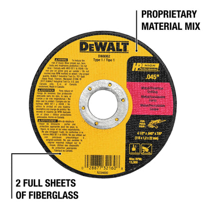 Dewalt 4-1/2" Metal Cutting Wheel - 5 Pack