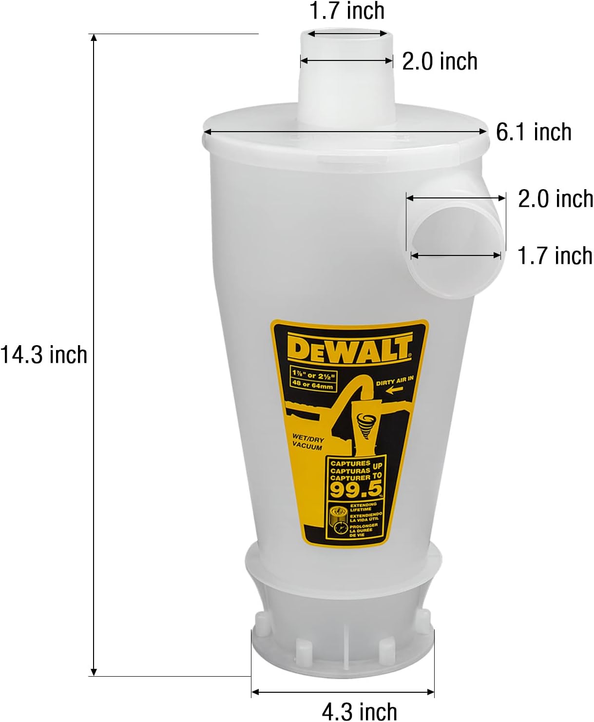 Dewalt Dust Separator with 6 Gallon Poly Tank