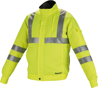 Makita 18V LXT Lithium-Ion Cordless High Visibility Fan Jacket - M - Yellow