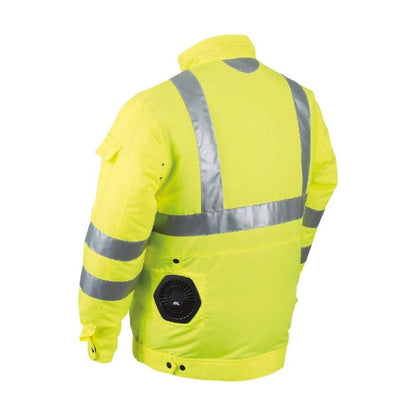 Makita 18V LXT Lithium-Ion Cordless High Visibility Fan Jacket - XL - Yellow
