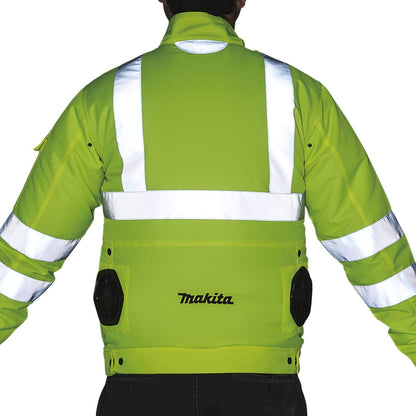 Makita 18V LXT Lithium-Ion Cordless High Visibility Fan Jacket - XL - Yellow