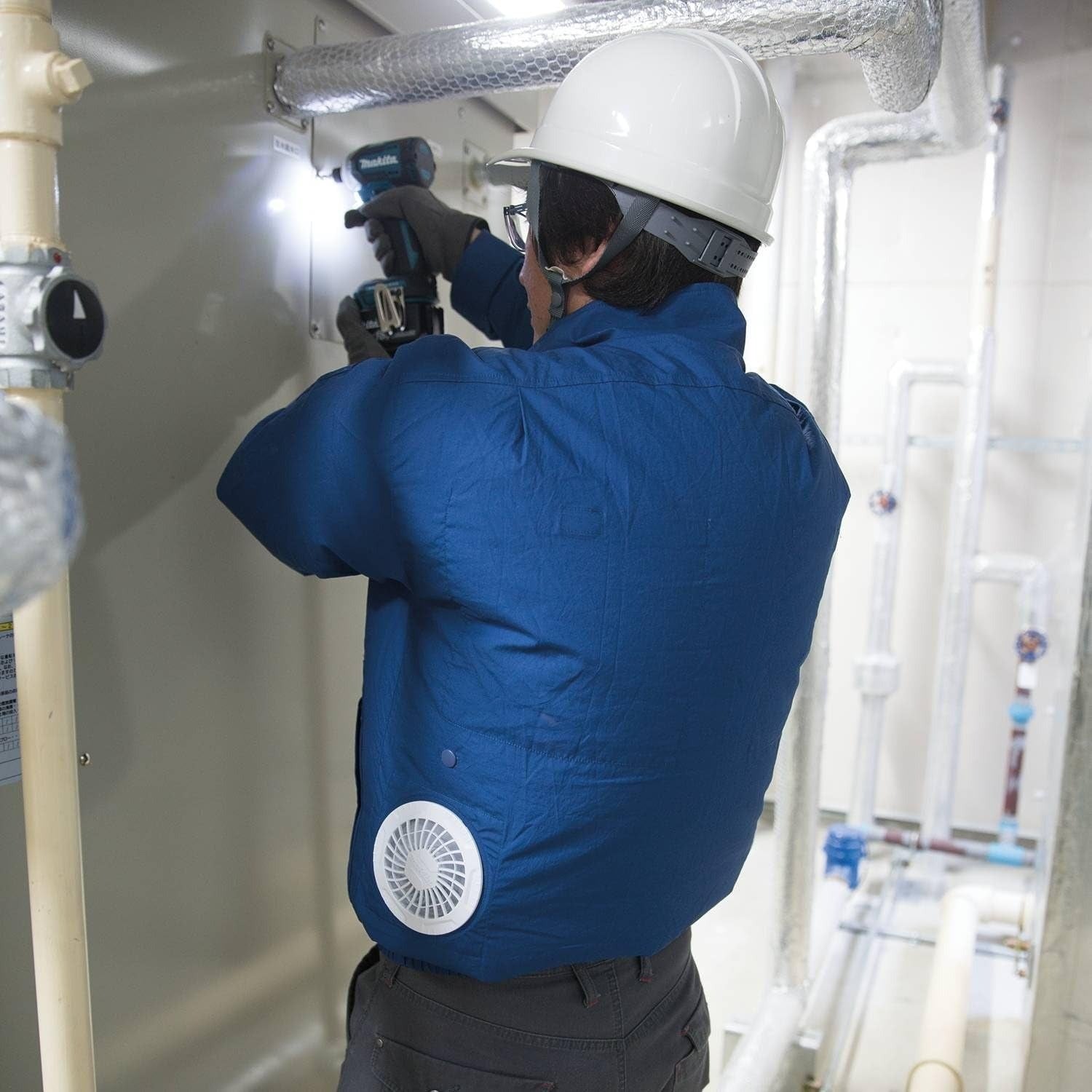 Makita 18V LXT Lithium-Ion Cordless Cotton Fan Jacket - Small - Blue