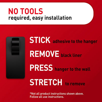 Command Curtain Rod Hooks  2 Hooks 4 Strips - Matte Black