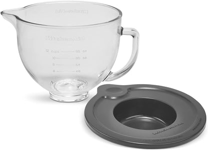 KitchenAid 5 Quart Tilt Head Glass Bowl with Measurement Markings & Lid