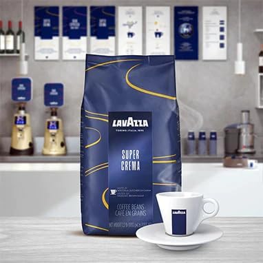 Lavazza Super Crema Whole Bean Coffee 1Kg Bags - Case of 6