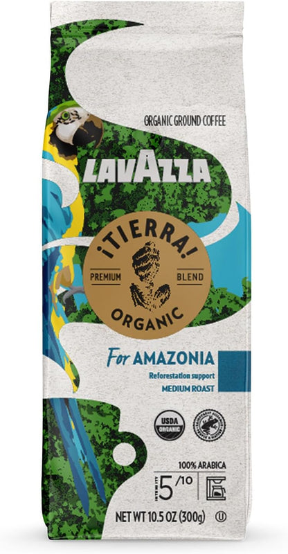 Lavazza Tierra Organic Amazonia Ground Coffee 300g Bag - Case of 6