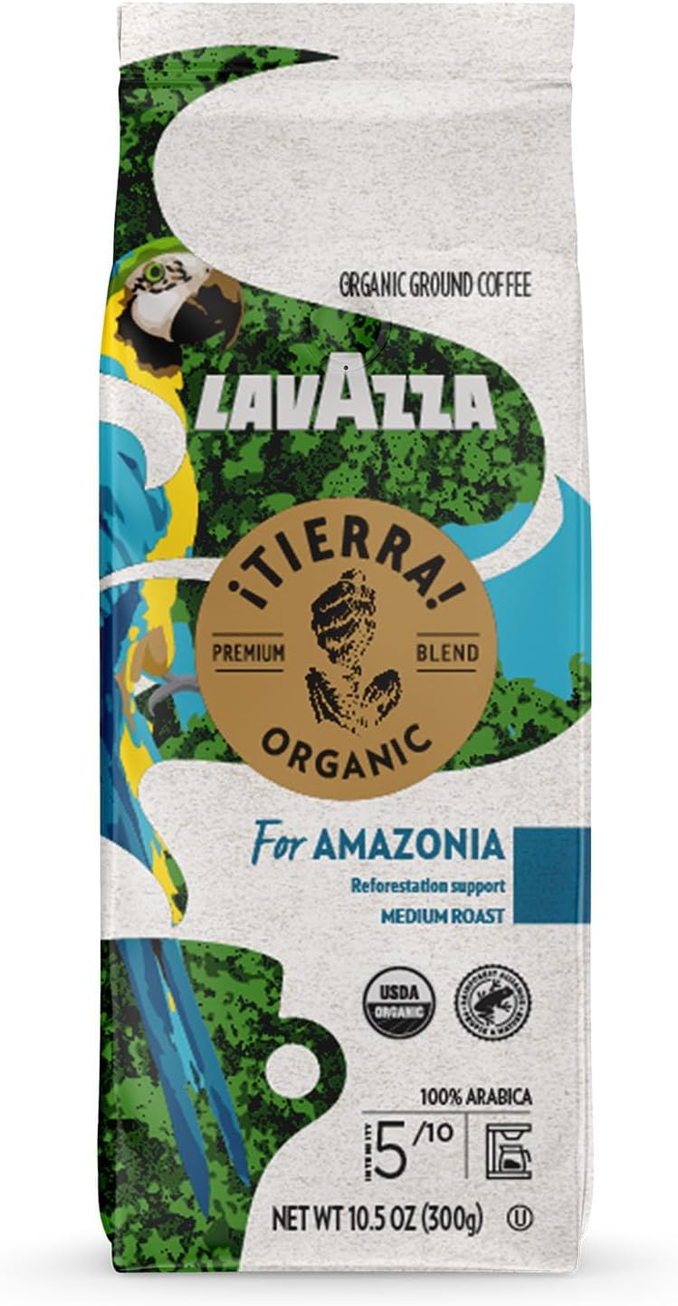 Lavazza Tierra Organic Amazonia Ground Coffee 300g Bag - Case of 6