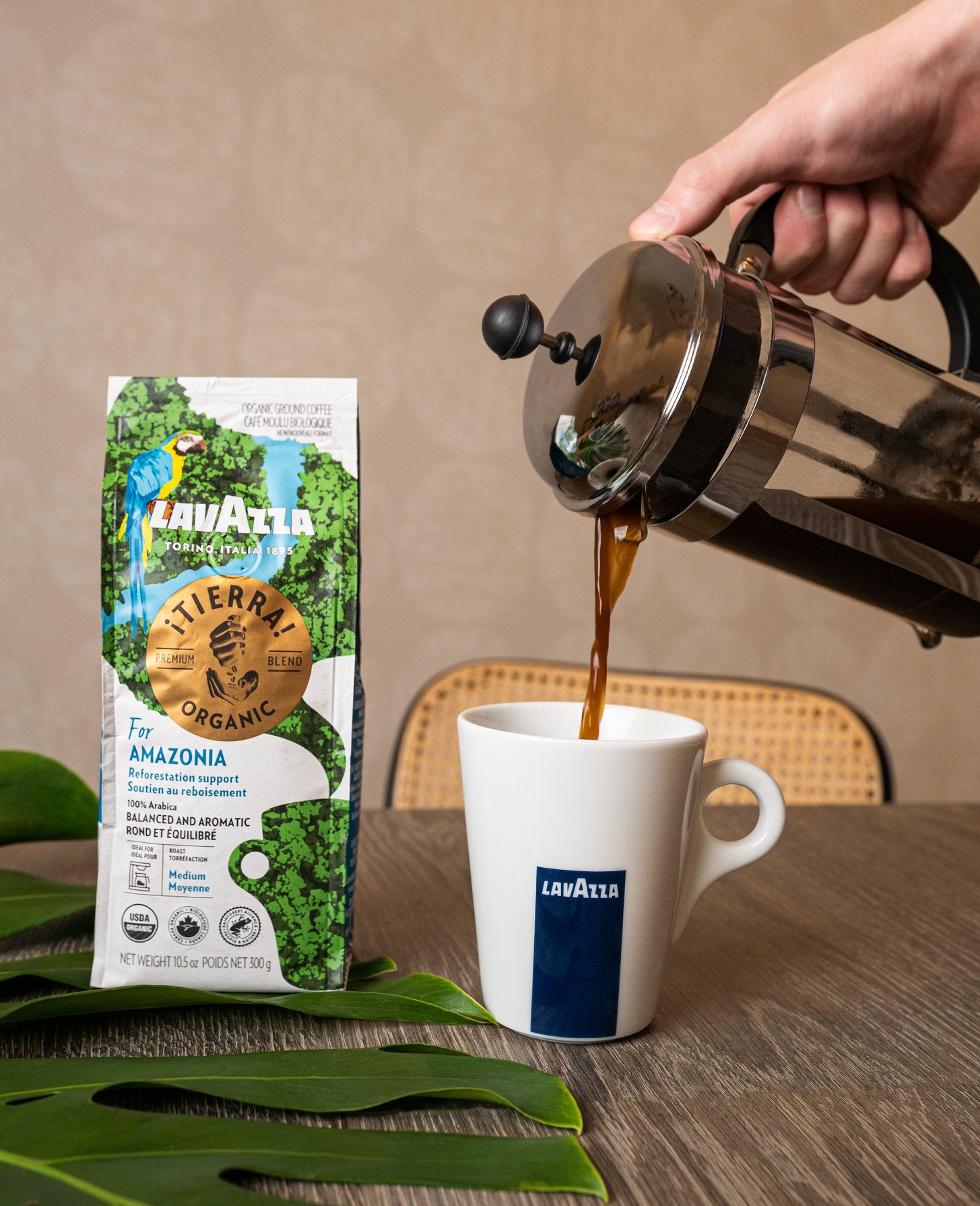 Lavazza Tierra Organic Amazonia Ground Coffee 300g Bag - Case of 6