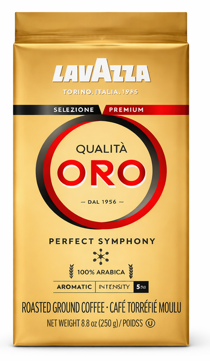Lavazza Qualita Oro Ground Coffee 250g Bag - Case of 12