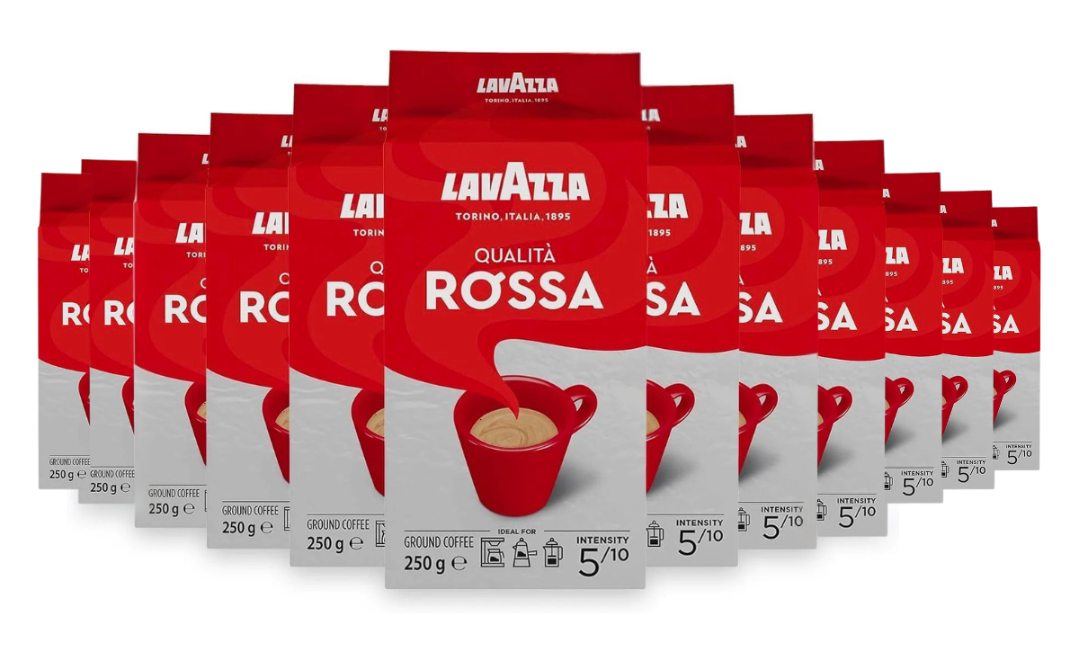 Lavazza Qualita Rossa Ground Coffee Blend 250g Bag - Case of 12