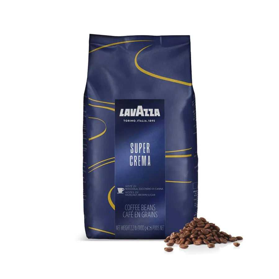 Lavazza Super Crema Whole Bean Coffee 1Kg Bags - Case of 6