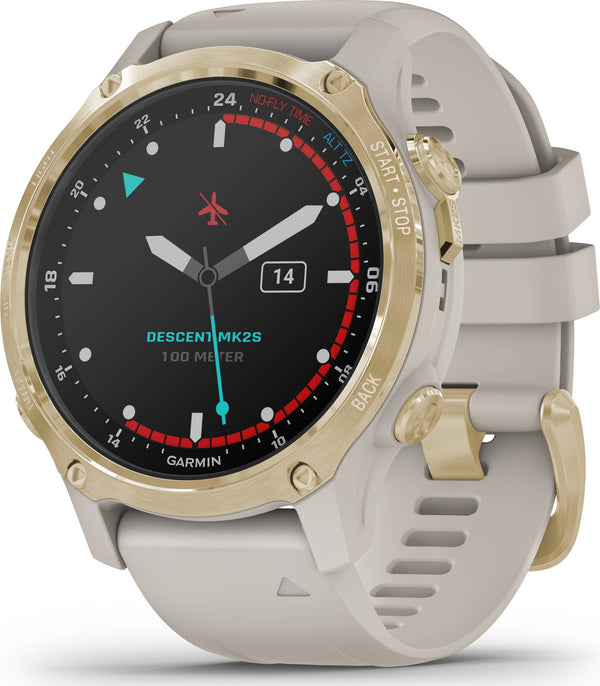 Garmin Descent Mk2S Light Gold with Sand Silicone Band