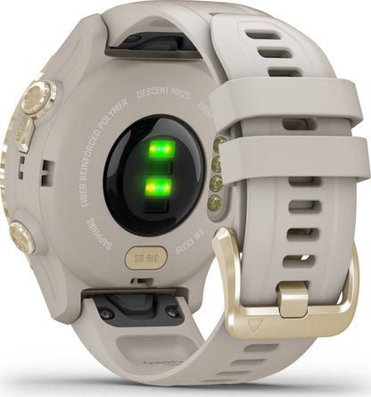 Garmin Descent Mk2S Light Gold with Sand Silicone Band