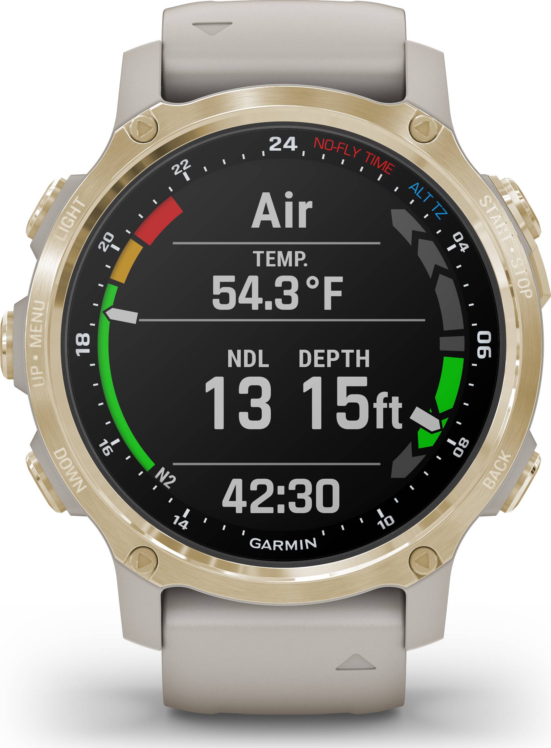 Garmin Descent Mk2S Light Gold with Sand Silicone Band