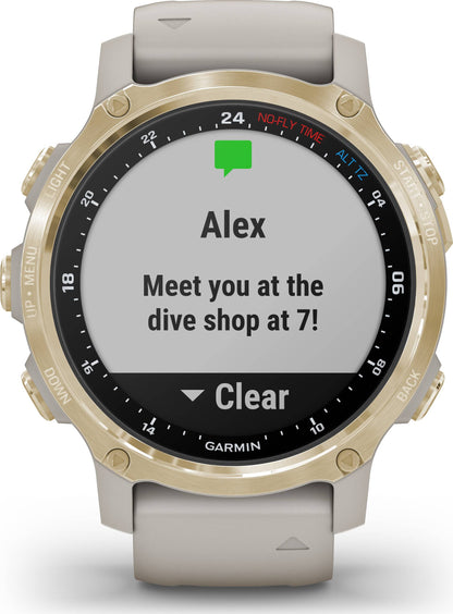 Garmin Descent Mk2S Light Gold with Sand Silicone Band