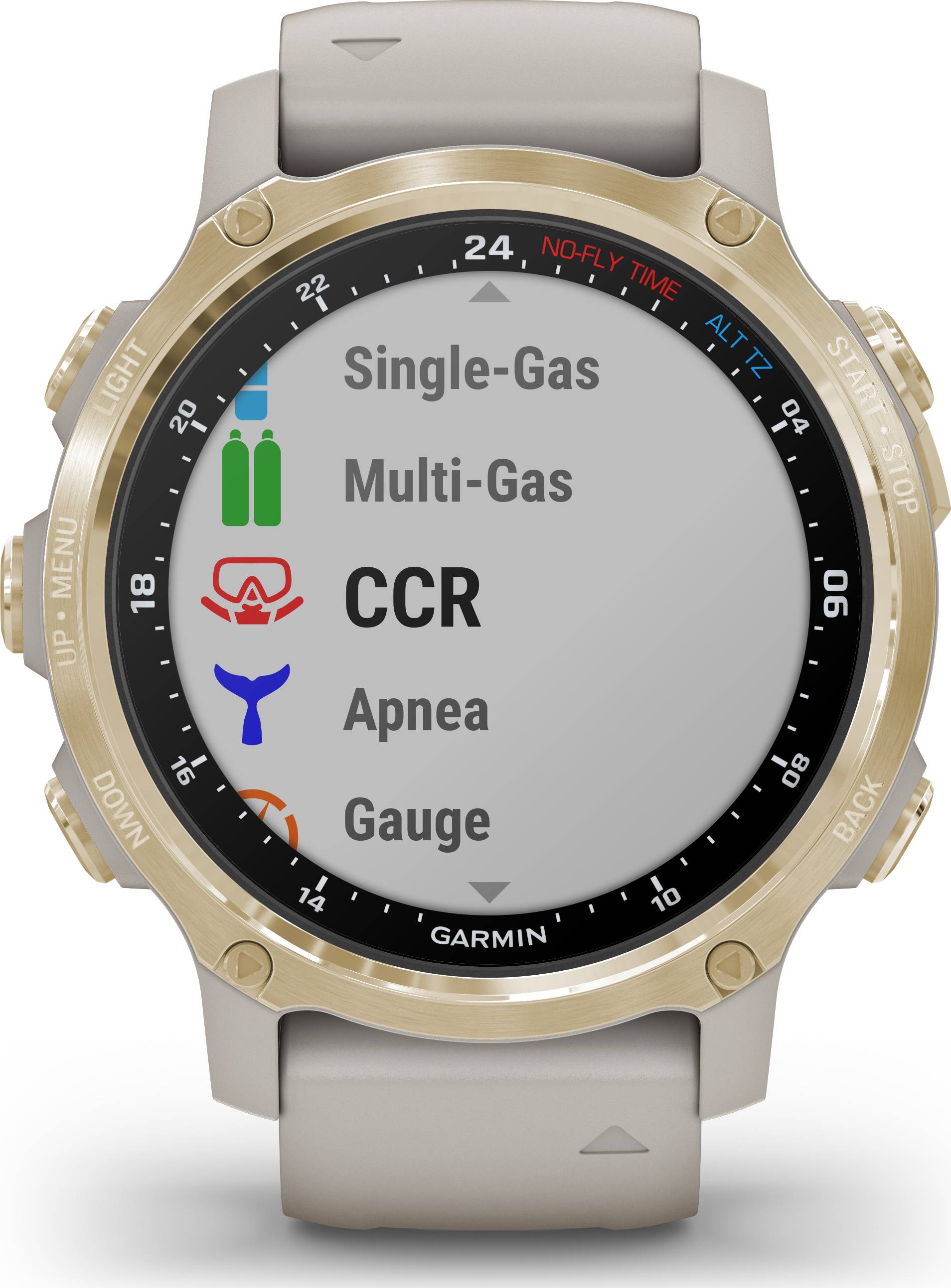 Garmin Descent Mk2S Light Gold with Sand Silicone Band