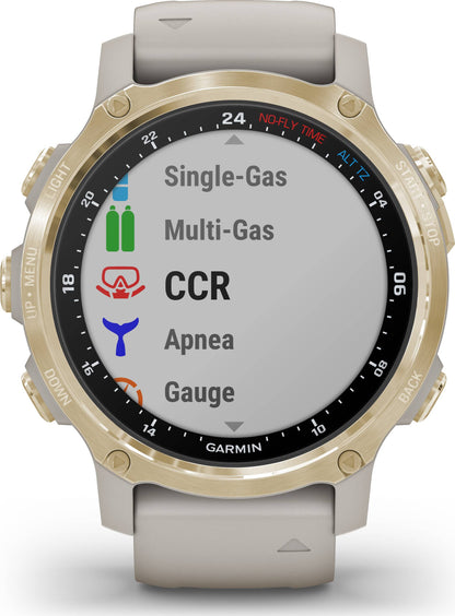 Garmin Descent Mk2S Light Gold with Sand Silicone Band
