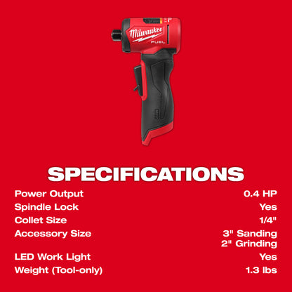 Milwaukee Electric M12 Fuel 1/4" DIE Grinder - Tool Only