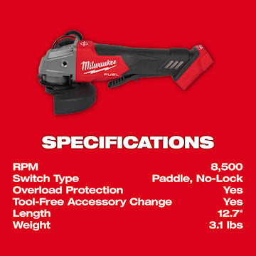 Milwaukee Electric M18  5"  Fuel Grinder Paddle