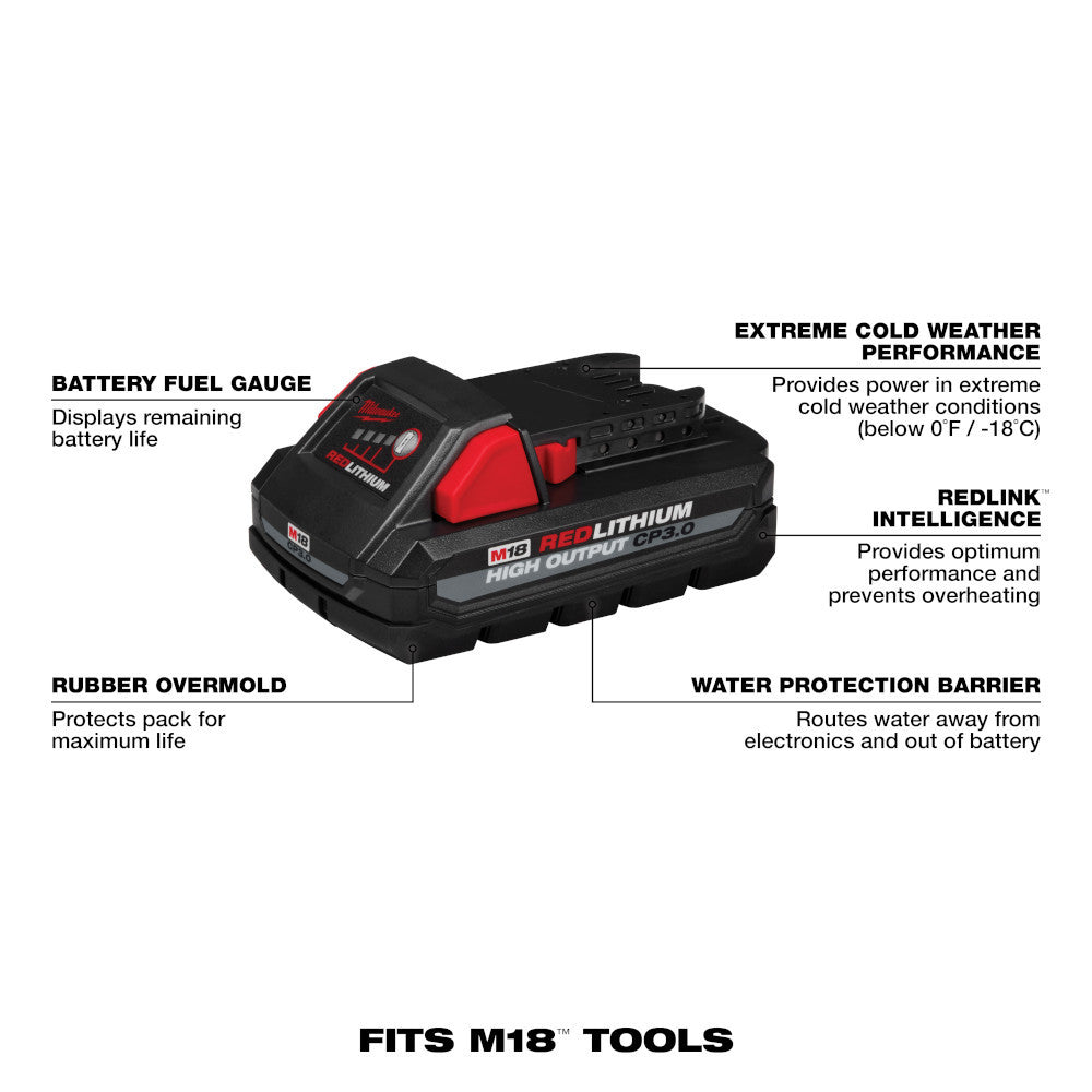 Milwaukee M18 Redlithium High Output Battery 3.0 Ah