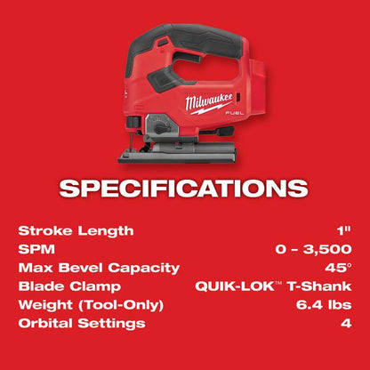 Milwaukee Electric M18 Fuel D Handle Jig Saw - Tool Only