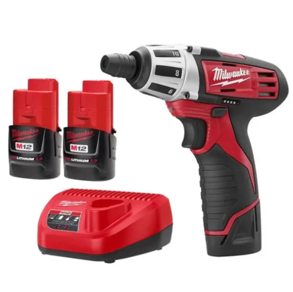 Milwaukee 12V Lithium-Ion 1/4" Hex Cordless Screwdriver Kit