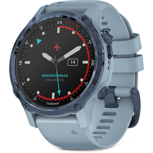 Garmin Descent Mk2S Mineral Blue with Sea Foam Silicone Band