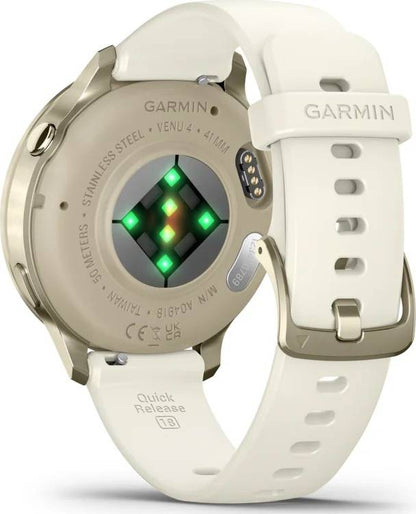 Garmin Venu 4 – 41 mm Lunar Gold with Bone Silicone Band