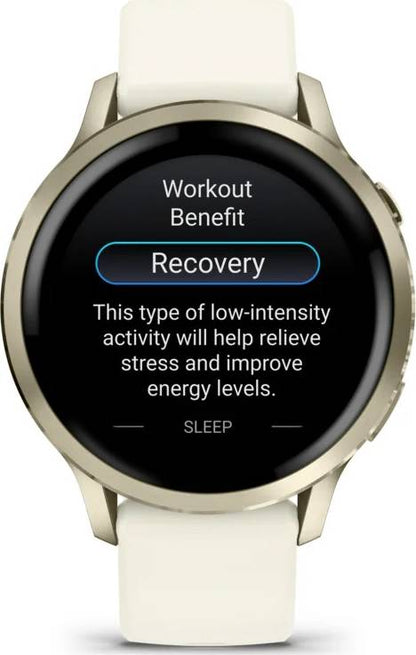 Garmin Venu 4 – 41 mm Lunar Gold with Bone Silicone Band