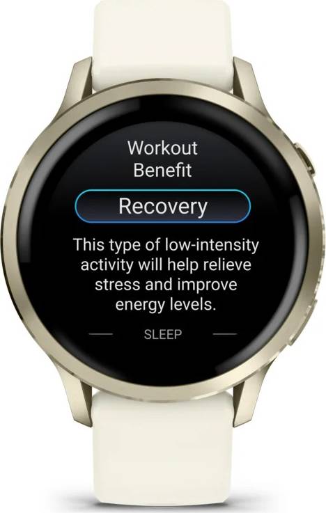 Garmin Venu 4 – 41 mm Lunar Gold with Bone Silicone Band