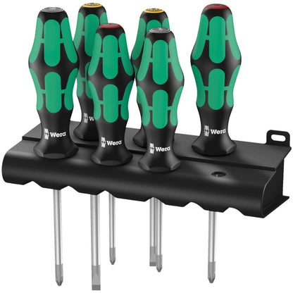 Wera - 335/350/355/6 Screwdriver set Kraftform Plus Lasertip and rack, 6 pieces