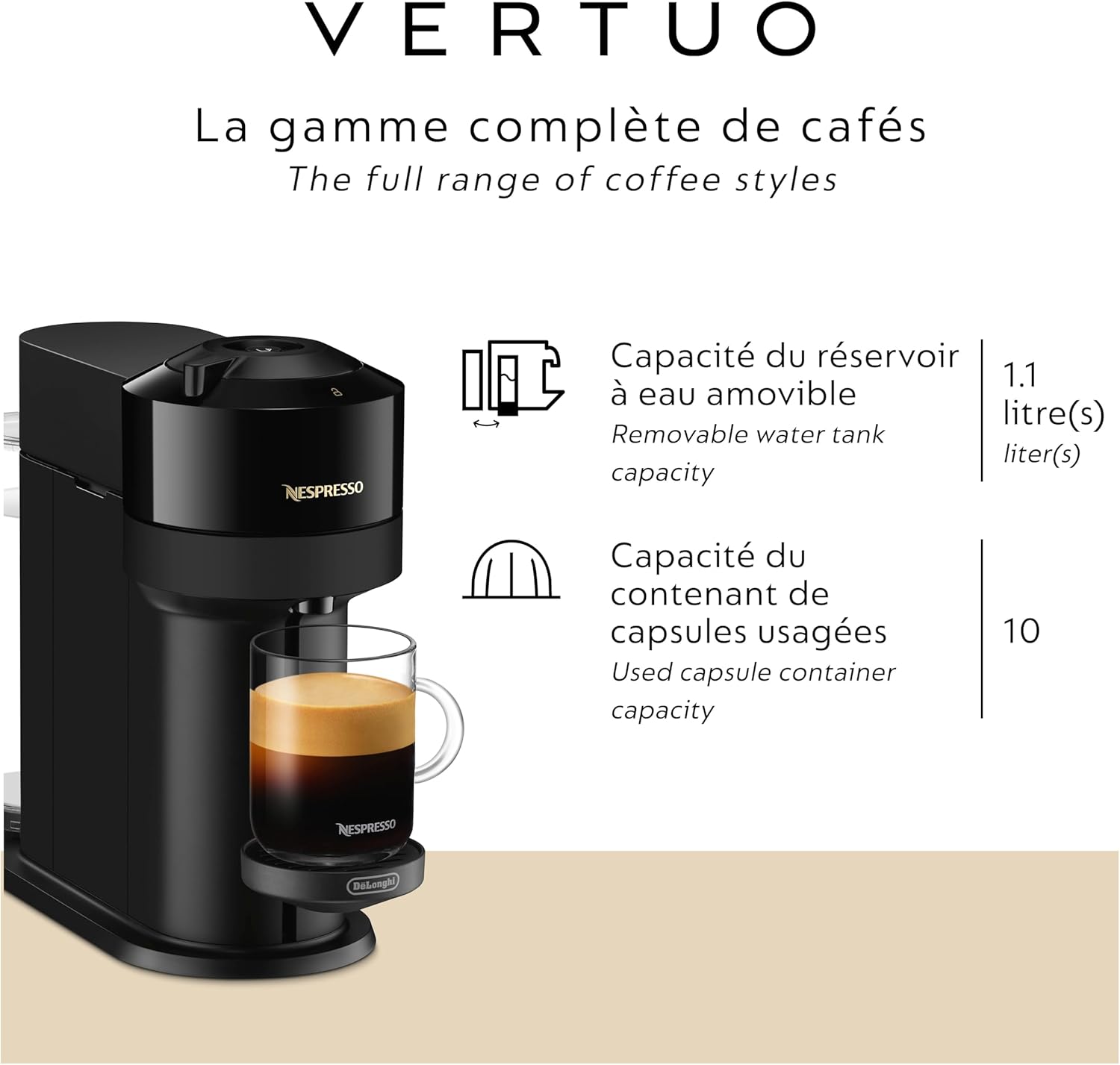 Nespresso Vertuo Next Coffee and Espresso Machine - Classic Black
