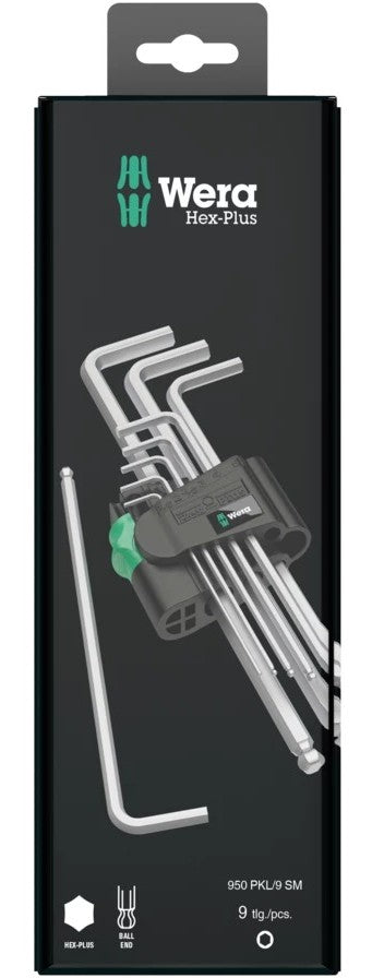 Wera - 950/9 Hex-Plus 1 SB L-key set, metric, chrome-plated, 9 pieces