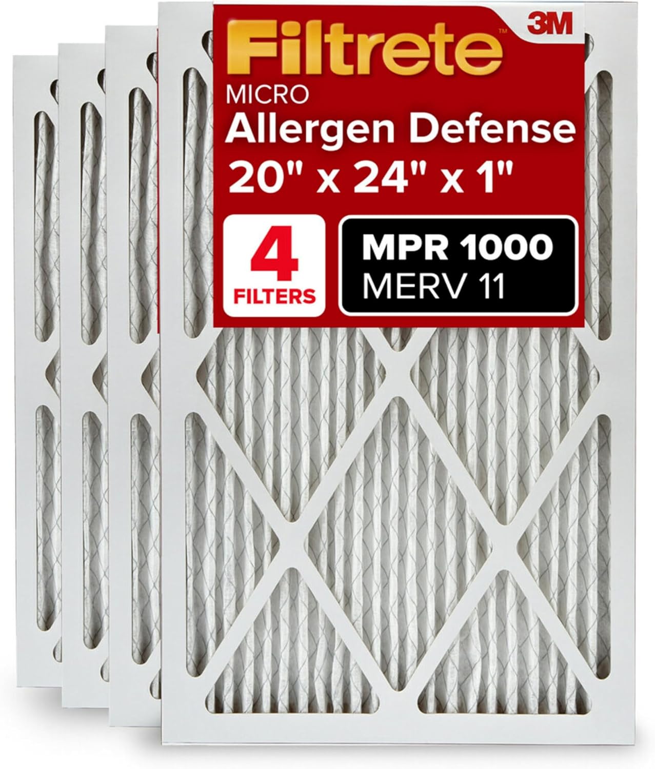 Filtrete 20 x 24 x 1 MPR1000 Furnace Filter - 4 Pack