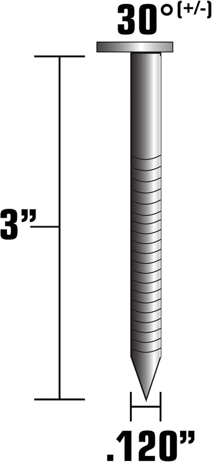 Metabo HPT Framing Nails Off Set Head 3" x .120  - 30 Degree - Hot Dipped Galvanized - Ring Shank Paper Tape