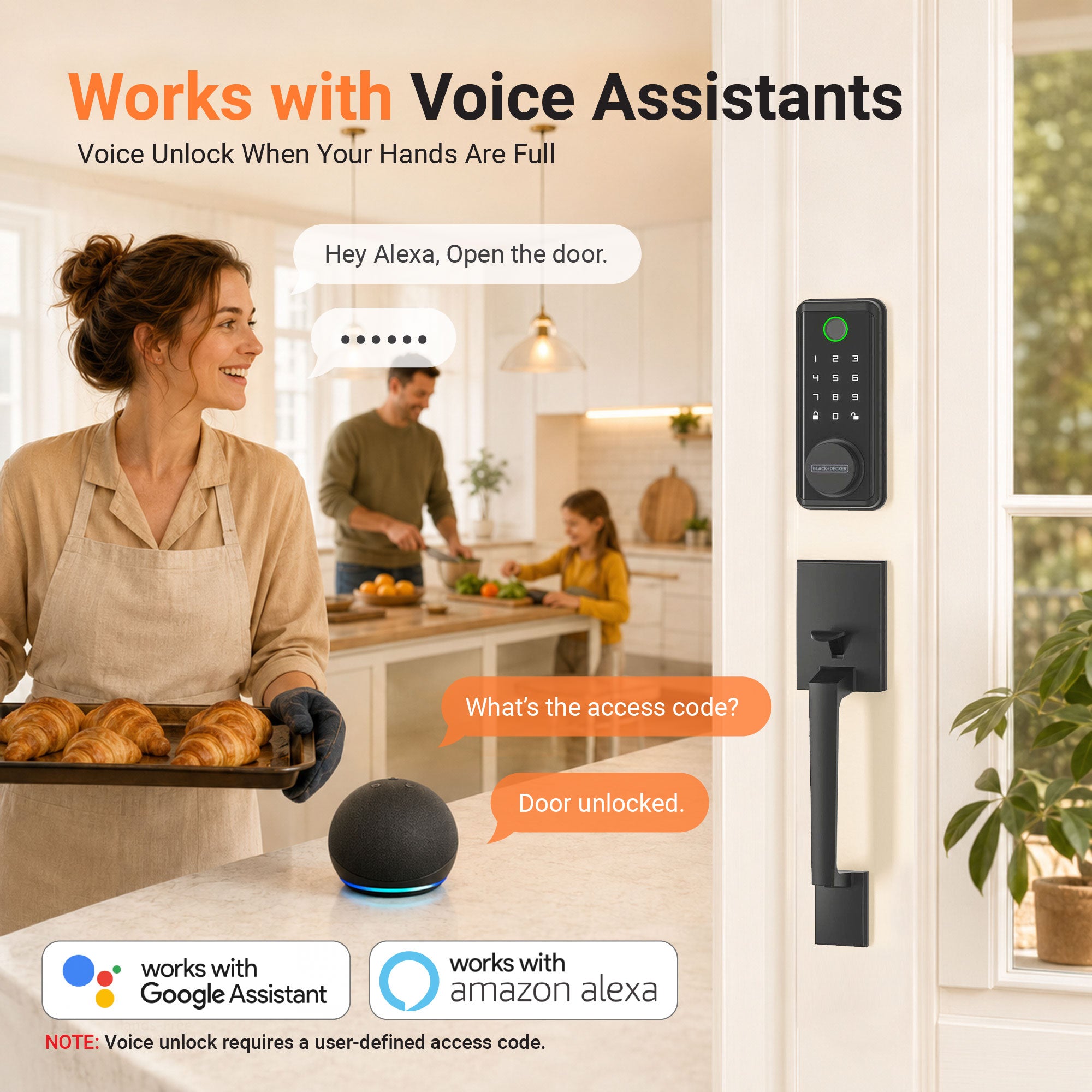 Black & Decker Smart Lock with Entrance Handle & Gateway - Black