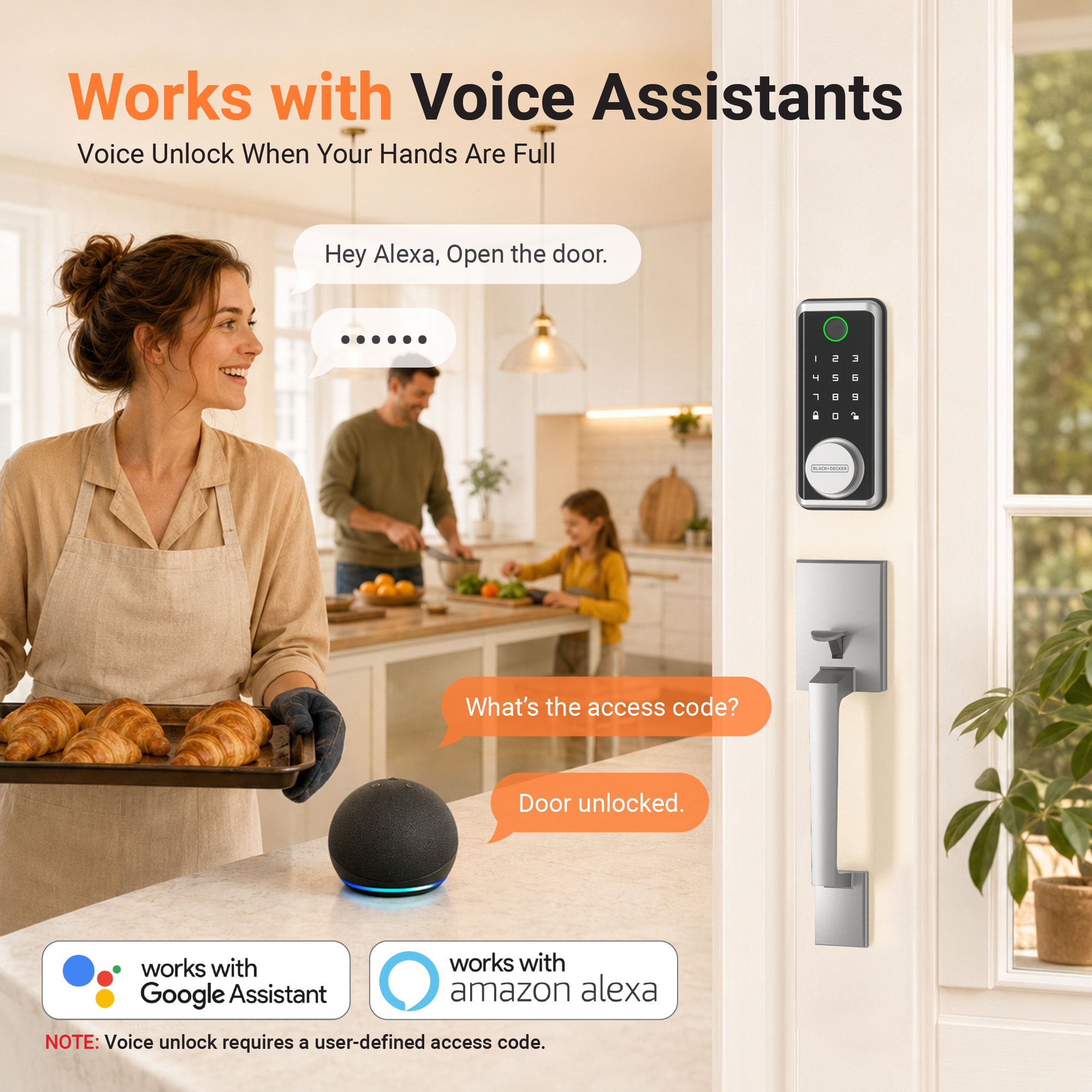Black & Decker Smart Lock with Entrance Handle & Gateway - Silver