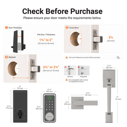Black & Decker Smart Lock avec poignée d'entrée et passerelle - Argent