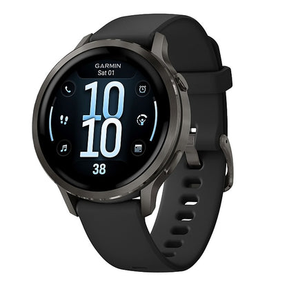 Garmin Venu 4 – 41 mm - Slate with Black Silicone Band