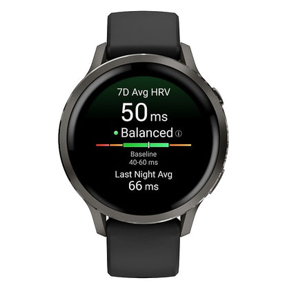 Garmin Venu 4 – 41 mm - Slate with Black Silicone Band