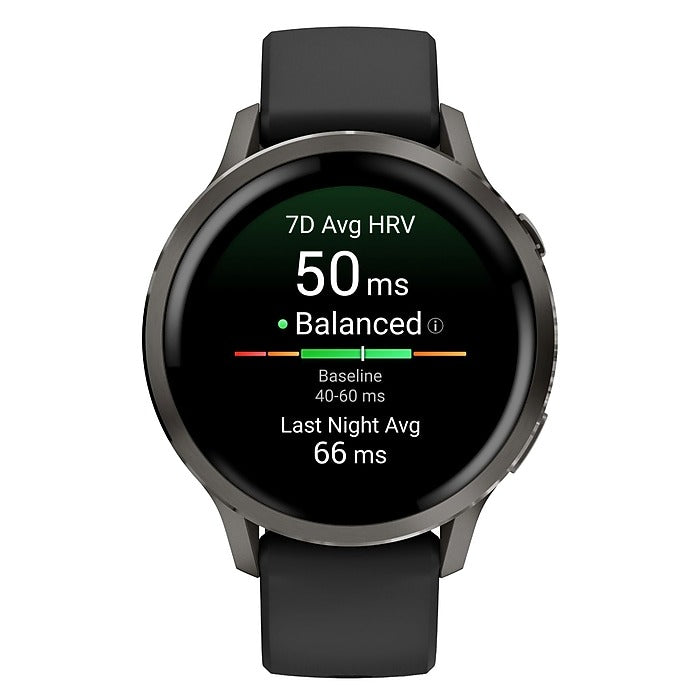 Garmin Venu 4 – 41 mm - Slate with Black Silicone Band